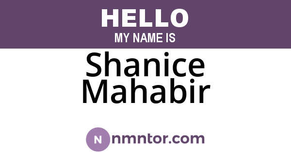 Shanice Mahabir