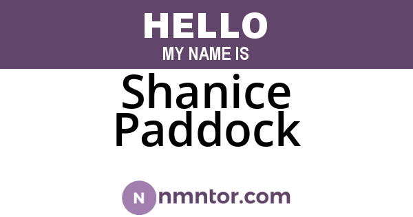 Shanice Paddock