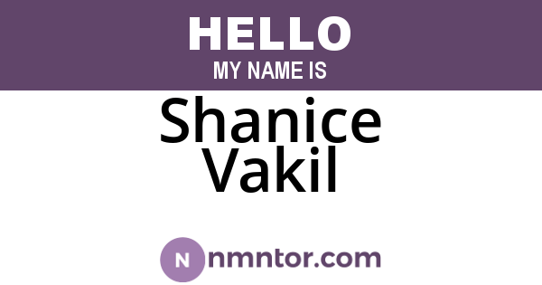 Shanice Vakil