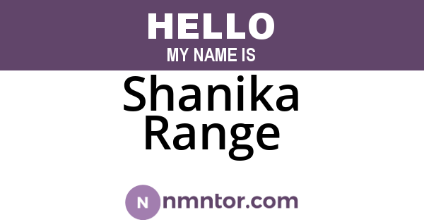Shanika Range