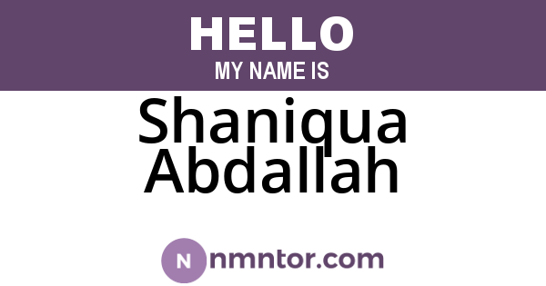 Shaniqua Abdallah