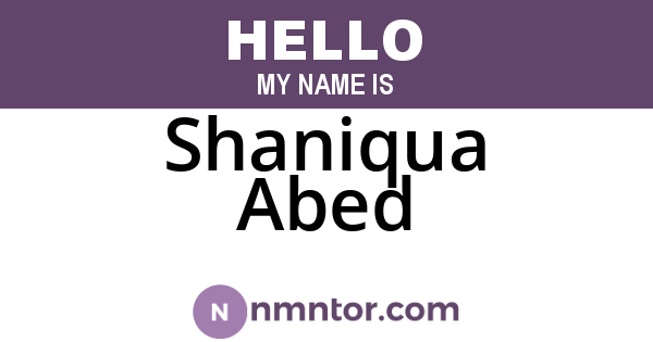 Shaniqua Abed