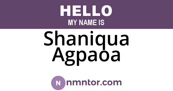 Shaniqua Agpaoa