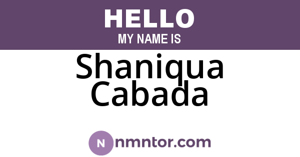 Shaniqua Cabada