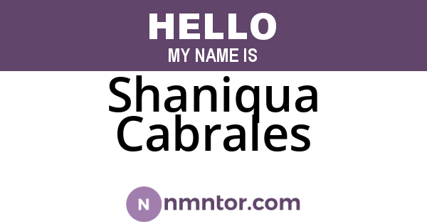 Shaniqua Cabrales