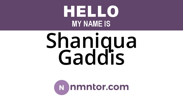 Shaniqua Gaddis