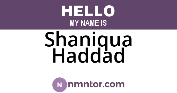Shaniqua Haddad