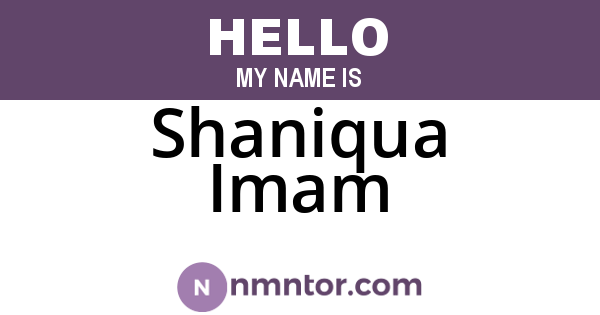 Shaniqua Imam