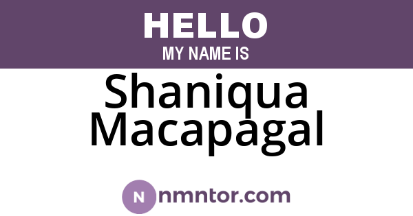 Shaniqua Macapagal