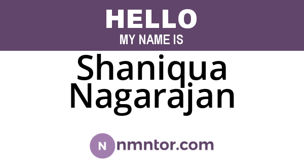 Shaniqua Nagarajan