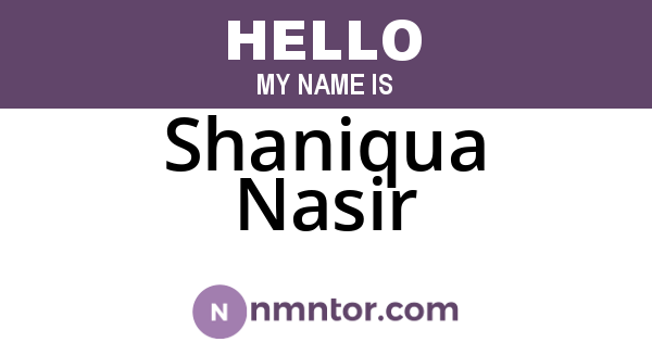 Shaniqua Nasir