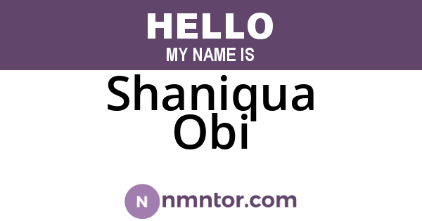 Shaniqua Obi