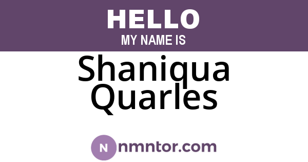 Shaniqua Quarles
