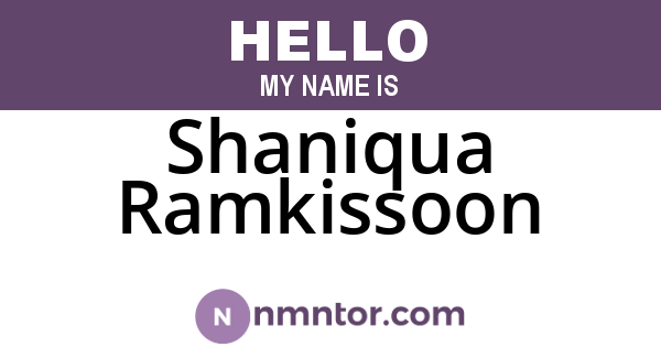 Shaniqua Ramkissoon