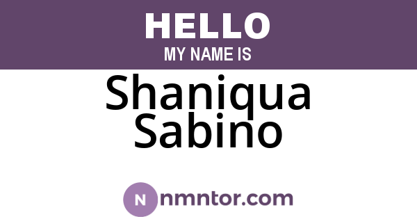 Shaniqua Sabino