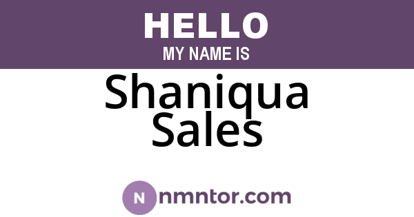 Shaniqua Sales