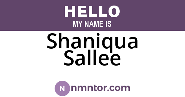 Shaniqua Sallee