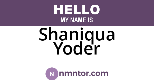 Shaniqua Yoder