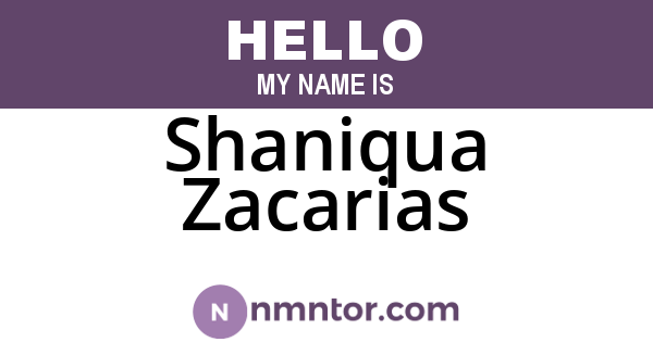 Shaniqua Zacarias