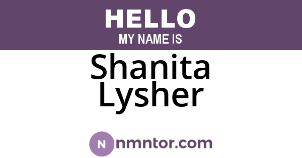 Shanita Lysher