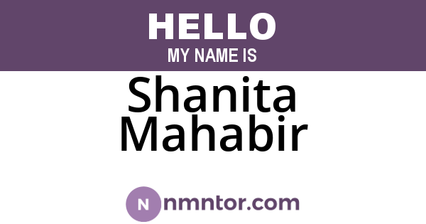 Shanita Mahabir