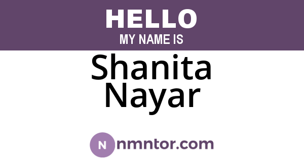 Shanita Nayar