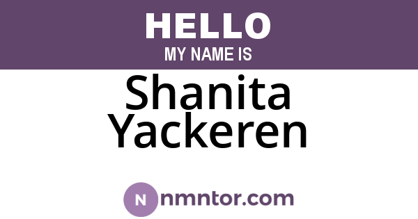 Shanita Yackeren