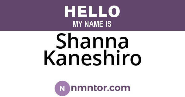 Shanna Kaneshiro