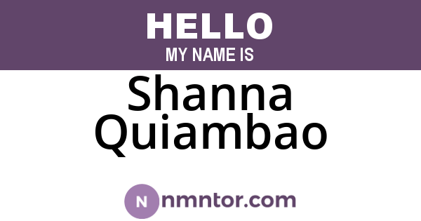 Shanna Quiambao