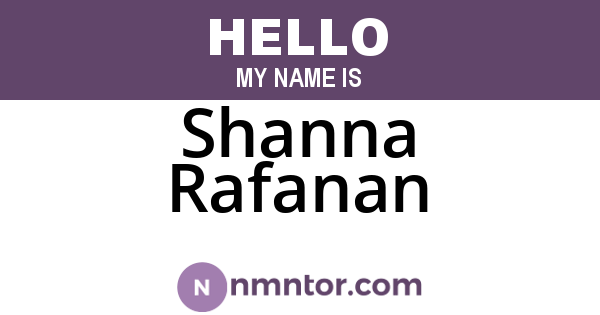 Shanna Rafanan