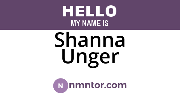 Shanna Unger