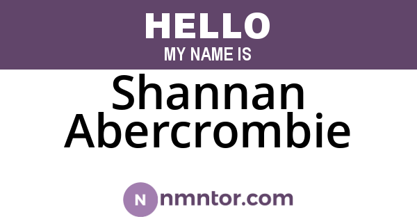 Shannan Abercrombie