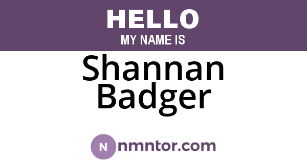 Shannan Badger
