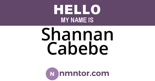 Shannan Cabebe