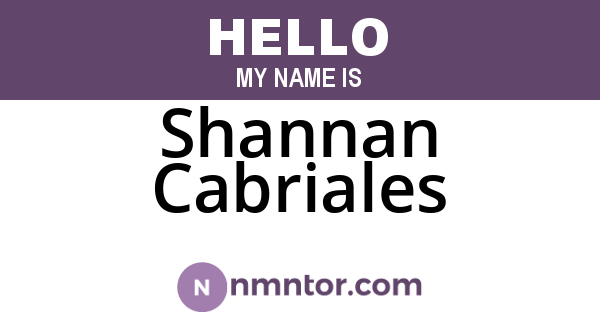 Shannan Cabriales