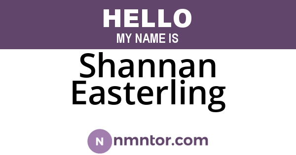 Shannan Easterling