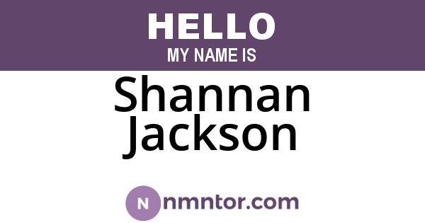 Shannan Jackson