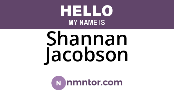 Shannan Jacobson