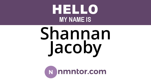 Shannan Jacoby