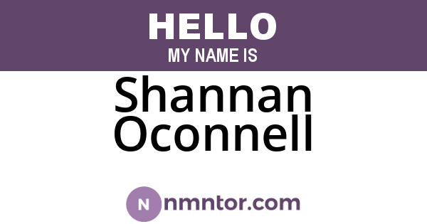 Shannan Oconnell