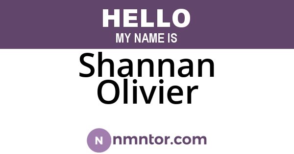 Shannan Olivier