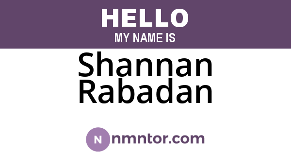 Shannan Rabadan