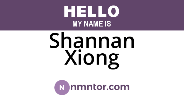 Shannan Xiong