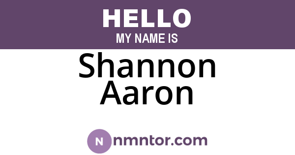 Shannon Aaron