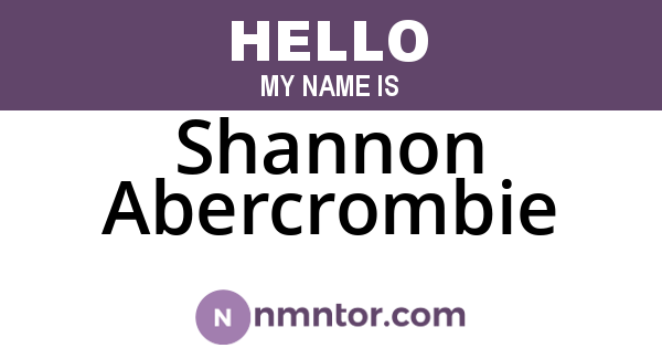 Shannon Abercrombie