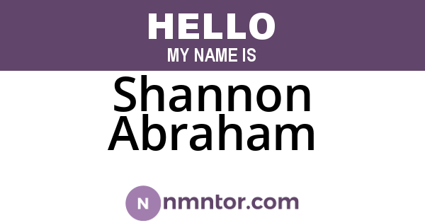 Shannon Abraham