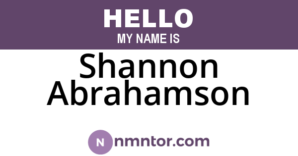 Shannon Abrahamson