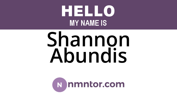 Shannon Abundis