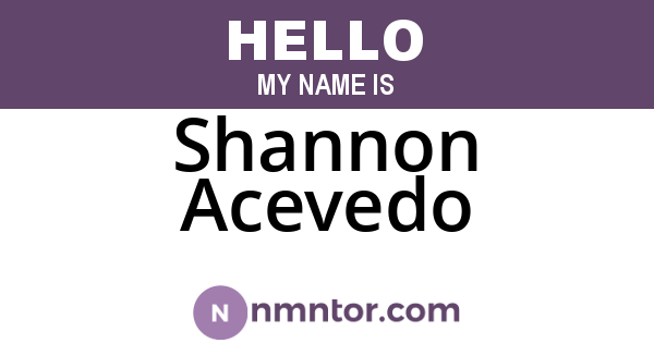 Shannon Acevedo