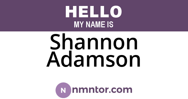 Shannon Adamson